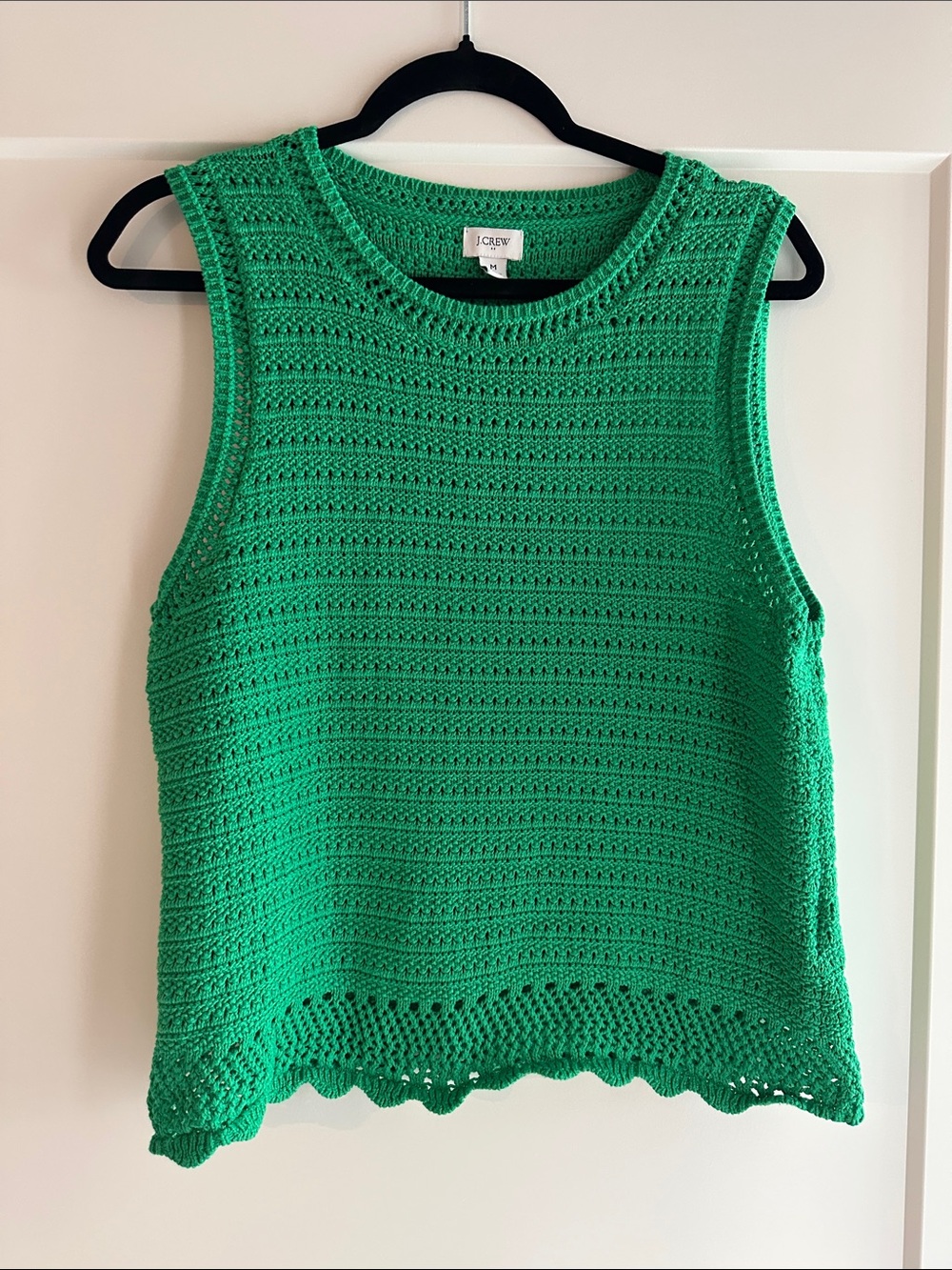 J. Crew Bright Green Crochet Tank Top